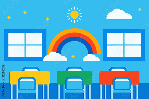 Bright and Colorful Classroom A Rainbow of Learning and Fun