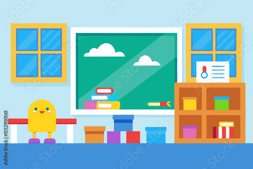 Vibrant Classroom Illustration  A Colorful and Engaging Learning Space