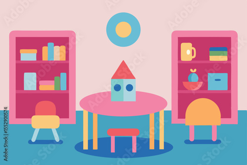 Playful Child's Room Design Colorful Furniture and Play Area