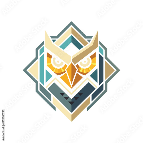 Owl polygon, icon, vector art design geometric style