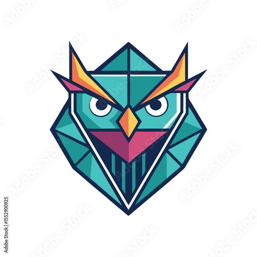 Owl polygon, icon, vector art design geometric style