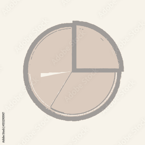 A simple pie chart divided into four unequal sections, illustrating data segmentation or proportions.