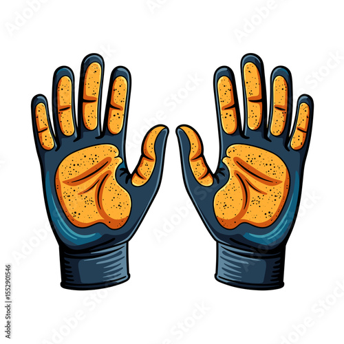 Pop art gloves with cork grip on white background, eco-friendly fitness gear