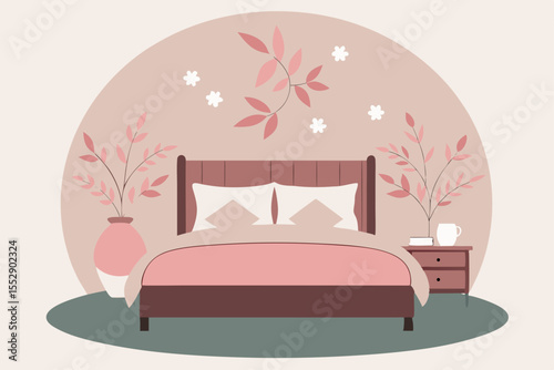 Serene Bedroom Design Pastel Pink and Floral Decor