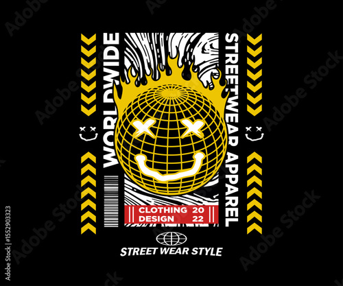 aesthetic graphic design for creative clothing, for streetwear and urban style t-shirts design, hoodies, etc. Free Vector