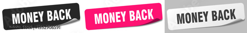 money back sticker. money back sticker set on white background
