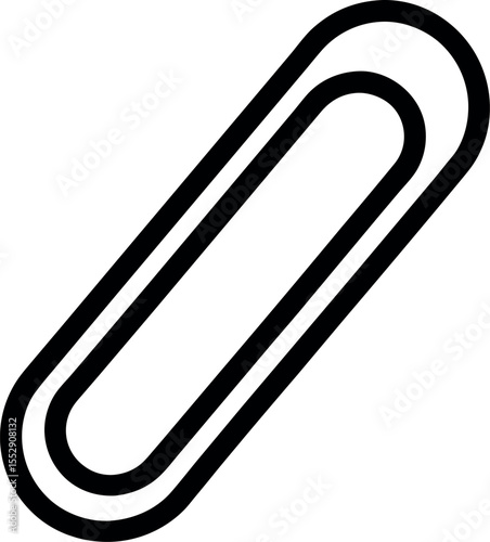 Simple black paper clip outline stationery silhouette vector illustration