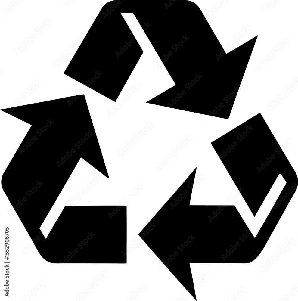 Recycle symbol with arrows in a circular motion silhouette vector illustration Recycle symbol with arrows in a circular motion silhouette vector illustration