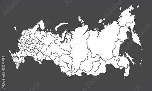 Geographical Russia Map Outline in Vector Format
