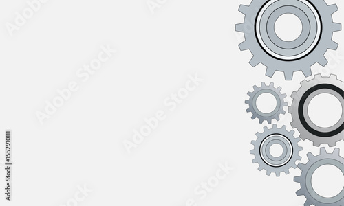 Abstract light background of metal gears.