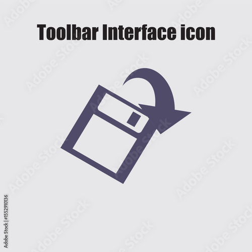 Retro floppy disk icon with downward arrow symbolizes data transfer or saving files for legacy systems.