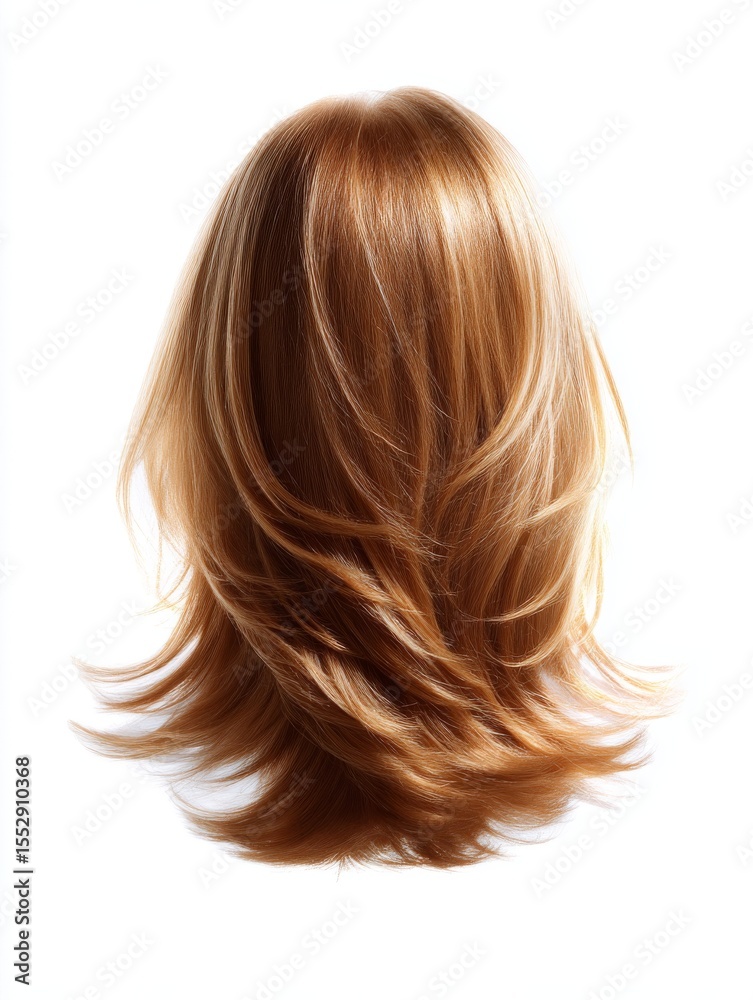 Naklejka premium A stunning close-up of flowing, silky brown hair showcasing movement and shine. Perfect for beauty or hair care promotions. This image captures the essence of healthy hair. AI