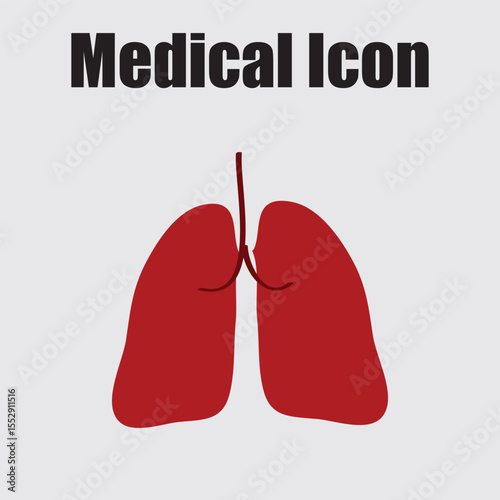 A medical icon showcasing the anatomy of lungs in a simplistic design for healthcare or educational use.