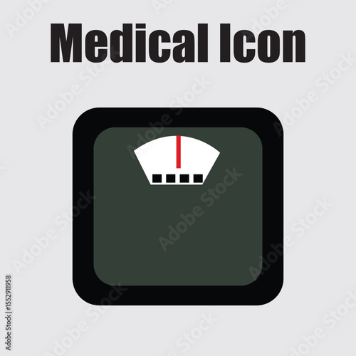 Minimalist scale design displays a modern and medical symbol representing weight management and health monitoring concepts.