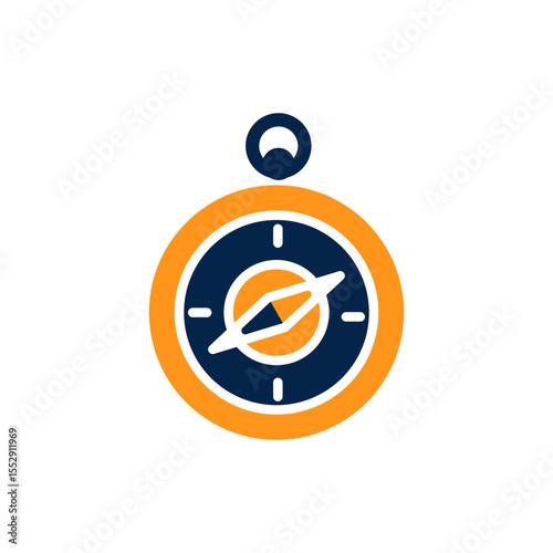 Flat modern illustration of a navigation compass representing direction guidance exploration orientation strategic planning decision making and journey in a clean business context