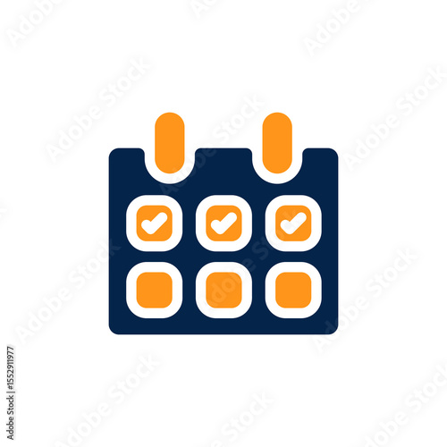 Flat modern illustration of a calendar with check marks representing schedule planning task tracking deadline management event organization and time management in productivity setting