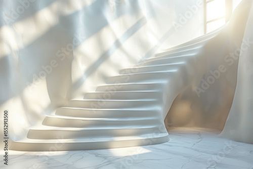 Off-white background with elegant upward trend line faded in corner