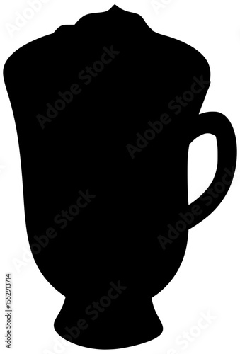 Irish Coffee Silhouette Vector Shadow Illustration