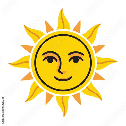 Face sun sticker summer sunny planner happy decoration painting
