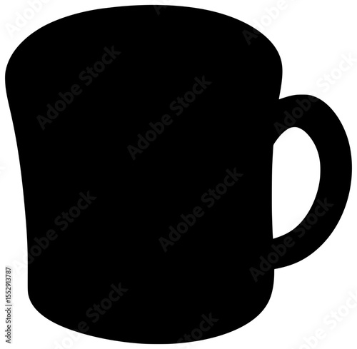 Coffee Mug Silhouette Vector Shadow Illustration