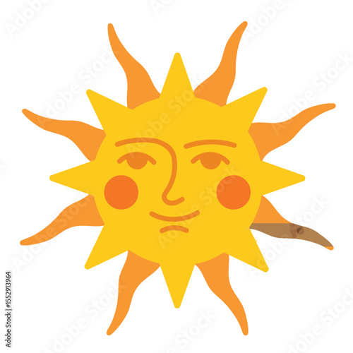 Face sun sticker summer sunny planner happy decoration painting
