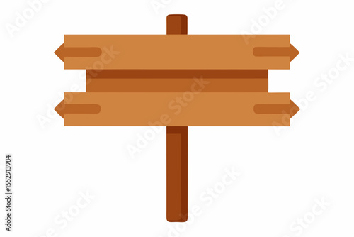 Blank wooden arrow signpost on a white background, perfect for showing direction or a message