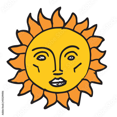 Face sun sticker summer sunny planner happy decoration painting
