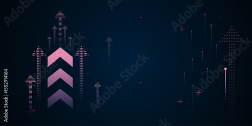 Groups of Dotted arrows and data lines suggest analytics or stock trends, making this background suitable for business or finance themes. enhancing a sense of vector illustration