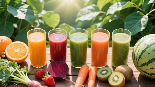 Nutrient-rich freshly squeezed fruit and vegetable juice