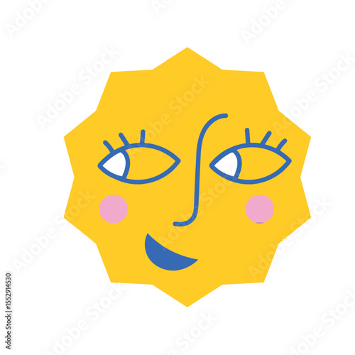 Face sun sticker summer sunny planner happy decoration painting
