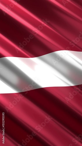 Latvia - vertical flag - seamless loop 3D 4k animation  (2160 x 3840 px)