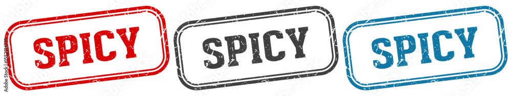 spicy stamp. spicy rectangular stamp set isolated on white background spicy stamp. spicy rectangular stamp set isolated on white background