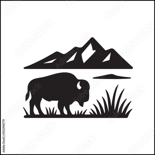 Mountain prairie icon vector