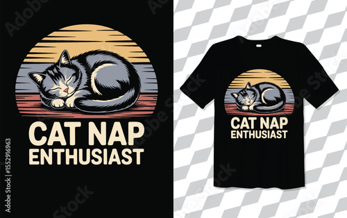 Cat Nap Enthusiast T shirt modern and trendy typography T-shirt designs, T-shirt design with typography, Famous quotes t-shirt design, apparel and clothing, Cat Tshirt.