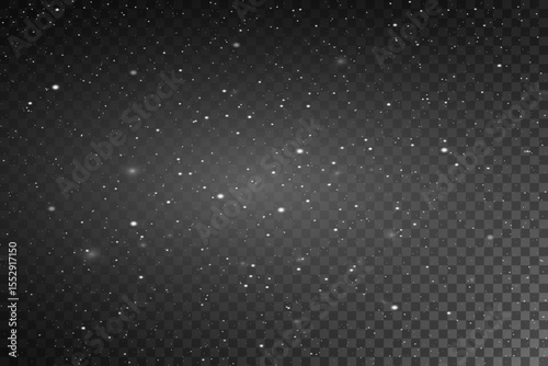 Christmas glitter glare. Silver stars shine with special light. White star flashes with glitter glare on transparent background.