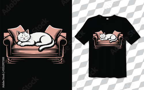 Cat Sleep on the Sufa T shirt modern and trendy typography T-shirt designs, T-shirt design with typography, Famous quotes t-shirt design, apparel and clothing, catTshirt