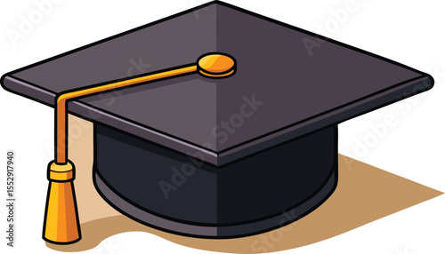 Stylized Graduation Cap Illustration A Symbol of Academic Achievement and Educational Success Representing Graduation Day Higher Learning and the Culmination of Hard Work and Dedication
