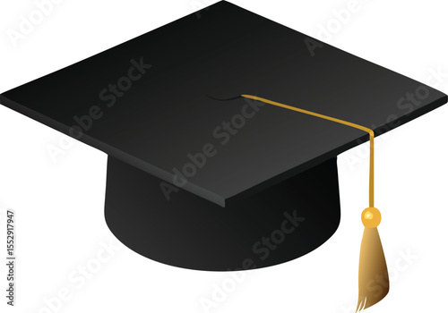 A symbolic representation of academic achievement this image features a black graduation cap with a golden tassel signifying the culmination of hard work and the