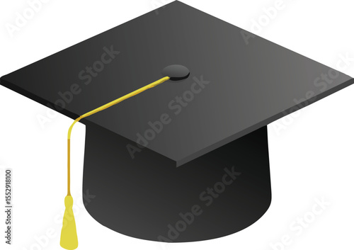 A Symbolic Graduation Cap Representing Academic Achievement Hard Work and the Culmination of Education Featuring a Black Mortarboard and a Golden Tassel Signifying the Successful
