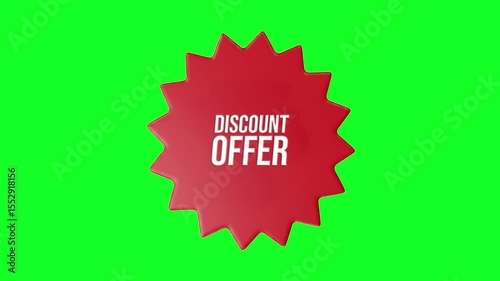 Discount Offer Animated Discount Text Green Screen, Sale Promo Animation
