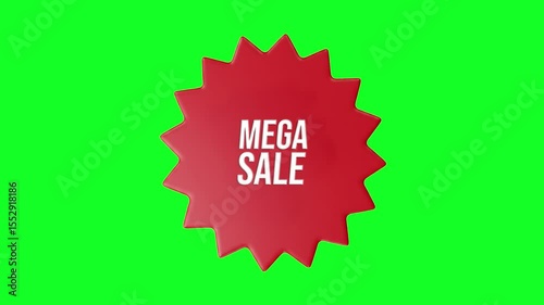 Mega Sale Animated Discount Text Green Screen, Sale Promo Animation