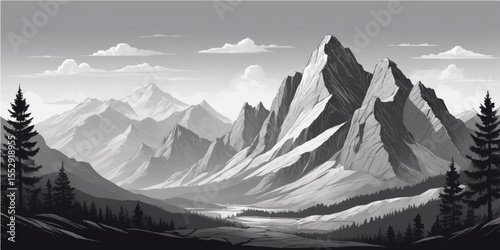 Majestic snow-capped Alps mountains in a winter morning landscape, with a panoramic view of peaks, glaciers, and a clear sky