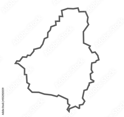 Bareilly District Vector Map with Bold Black Outline of Uttar Pradesh, India