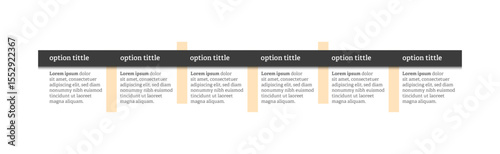Very simply infographic design with 6 options or steps. Infographics for business concept.