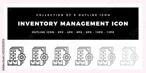 Pack of 6 Outline Vector Inventory Management icon