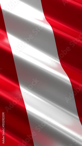 Peru - vertical flag - seamless loop 3D 4k animation  (2160 x 3840 px)