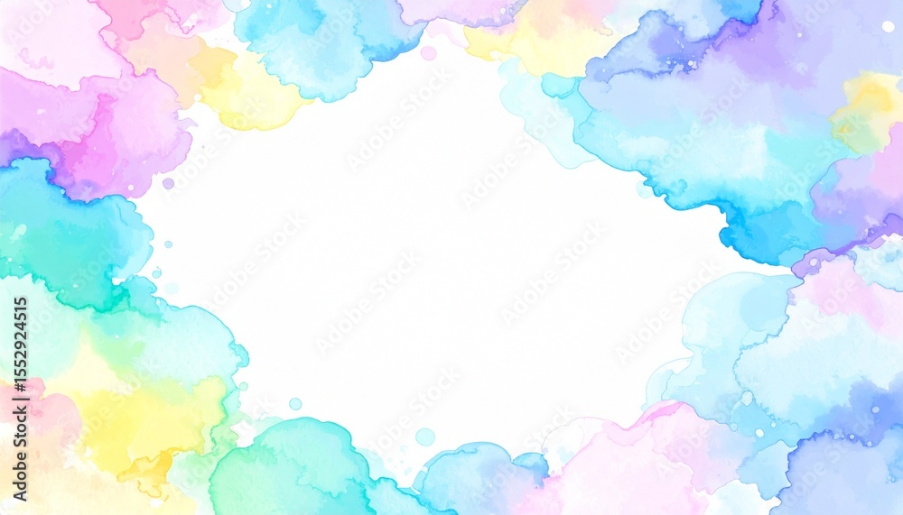 Fototapeta premium Carte de message aquarelle (fond blanc)