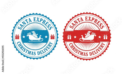 Santa Express Christmas Delivery stamp design