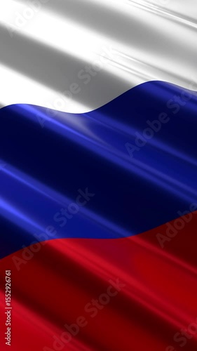 Russia - vertical flag - seamless loop 3D 4k animation  (2160 x 3840 px)
