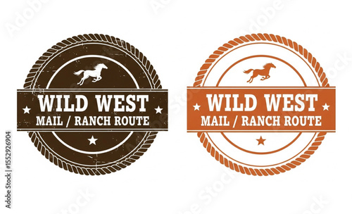Wild west mail ranch route seal stamp designs